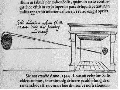 D O C L I C N A E J A A O F U R O D A L A T A 23 Fig. 1: Primeira ilustração publicada da Câmara Escura, 1545. Disponível em: http://www.cotianet.com.br/photo/hist/quimica.htm.