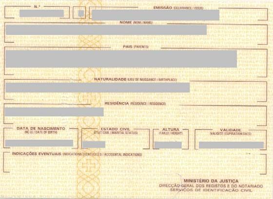 Anexo 3 Informação acerca do registo do documento de identificação Nº de identificação civil: este tipo de documento (exclusivo a cidadãos nacionais) é comum ao antigo bilhete de identidade de