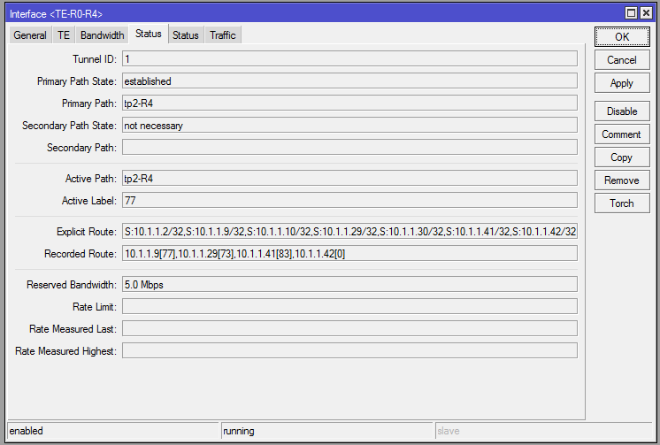 Guia MPLS-TE - 5 Acessando a interface criada podemos ver na