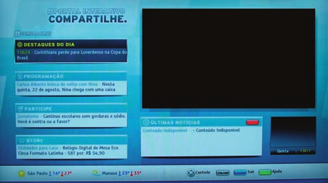 TV Digital com interatividade Este equipamento é compatível com a tecnologia de interatividade da sua TV aberta.