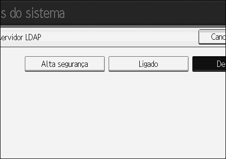 Ferr. Administrador Para definir a autenticação A Prima [TSeg.]. B Prima [Ligado] ou [Alta segurança] em "Autenticação".