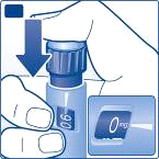 Tome cuidado para não apertar o botão de aplicação ao girar o seletor de dose para trás, pois a liraglutida pode sair do sistema de aplicação.