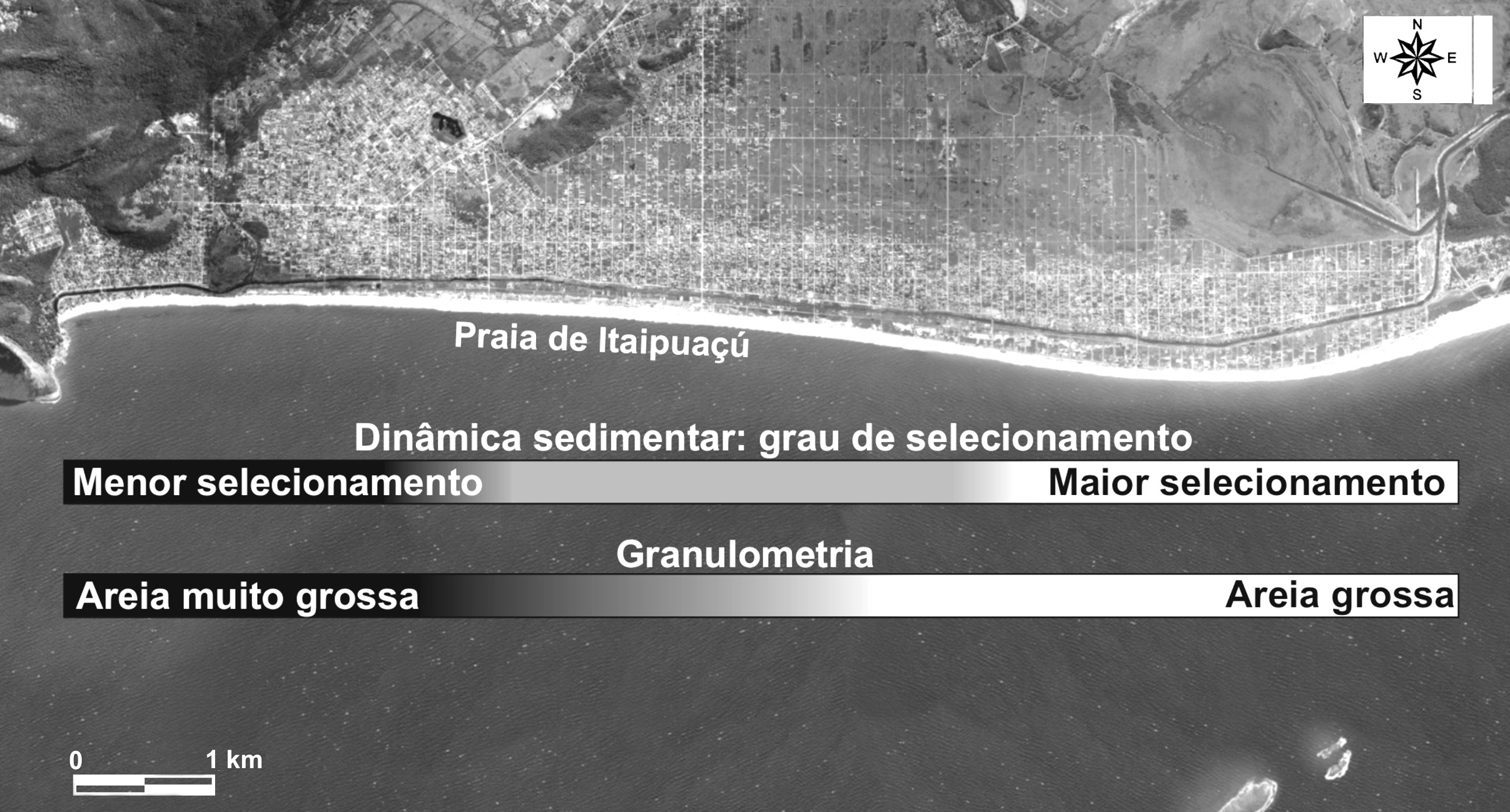 Comportamento morfológico e sedimentar da praia de Itaipuaçú (Maricá, RJ) nas últimas três décadas Tabela 4 - Resultado da análise granulométrica das amostras coletadas na Praia de Itaipuaçú segundo