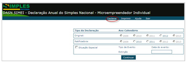 3. Será exibida a tela do programa para transmissão da declaração.