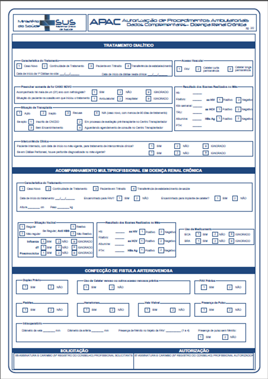 23 Fig. Modelo APAC - Pág.2 Para a impressão do modelo 22 do Laudo APAC, foi necessário realizar algumas alterações no sistema.