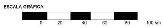 Escala Gráfica: É representada por um pequeno segmento de reta graduado, sobre o qual está estabelecida diretamente a relação entre as distâncias no mapa, indicadas a cada trecho deste segmento, e a