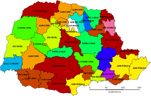 As mcrorregões que apresentaram resultados postvos no valor estrutural estão localzadas na porção oeste/sudoeste, norte e o corredor formado pelas mcrorregões de Curtba à Irat apresentaram uma