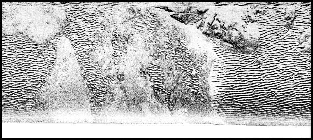 Interpretação do sonar Afloramento de rocha Padrão de reflexão