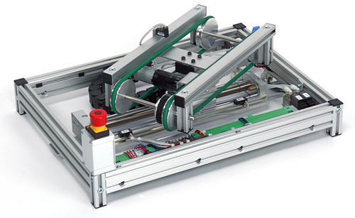 2 Unidade de encaminhamento LM9614 1 Segmento da cinta com unidade semigiratória pneumática e plataforma giratória, além de uma unidade linear pneumática para ligação de até 4 cintas transportadoras