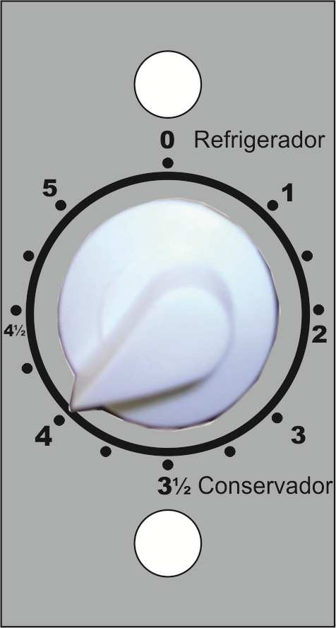 Temperatura 1 - O controle da temperatura interna do refrigerador é realizado através de um termostato dupla ação.