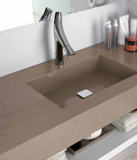 Silestone Rougui / Lavatório Elegance - Silestone Rougui / Prato de