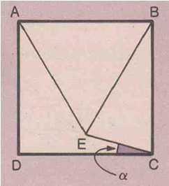 . Razões s de 30 o, 45 o e 60 o. Razões s de 30 o, 45 o e 60 o Exercício 7: Na figura seguinte, ABCD é um quadrado e ABE é um triângulo equilátero.