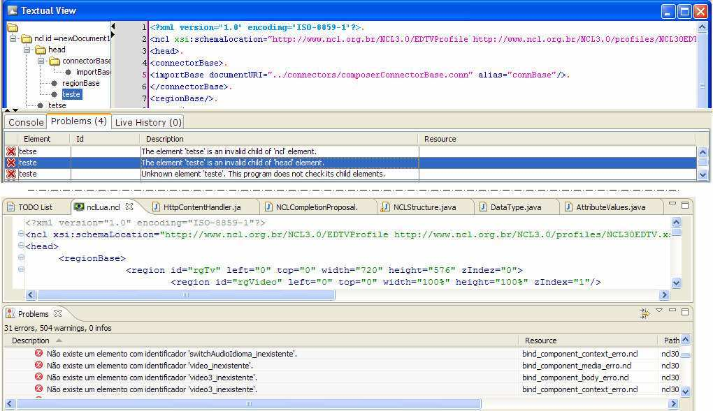 Capítulo 3. Trabalhos Relacionados 27 3.5 NCL-Validator O NCL-Validator é a ferramenta feita com o mesmo propósito que o NCL-Inspector, que é prover validações para documentos NCL.