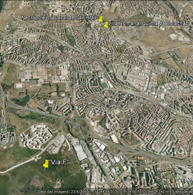 Figura 3 - Vista dos três sítios da presente dissertação. Fonte: Google Earth. 1.4 