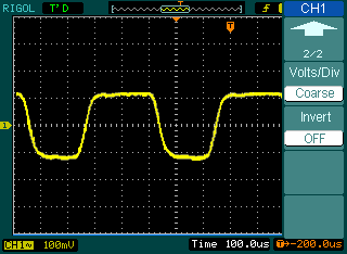 ICEL manaus RIGOL 5. Inversão de uma forma de onda A inversão gira a forma de onda exibida em 180 em relação ao nível de aterramento.