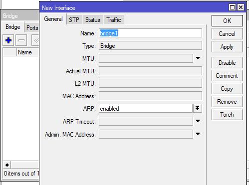 Configurando o CAPs Manager Criei uma Bridge