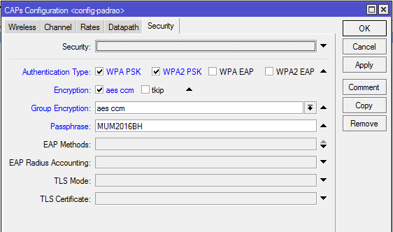 Configurando o CAPs Manager