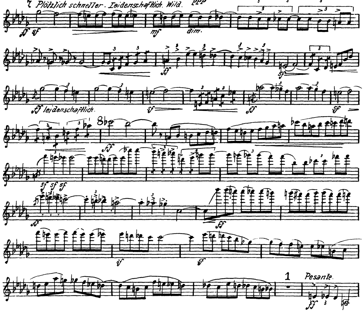 G. Mahler: Sinfonia nº 5, I, números de ensaio 7 a 11; Symphony n.
