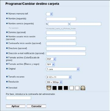 1. Uso de la función de escáner Elemento Ajuste Descripción Dirección e-mail notificación Original (Sólo modelo tipo 2) Opcional Obligatorio Dirección de e-mail a la que se envía una notificación