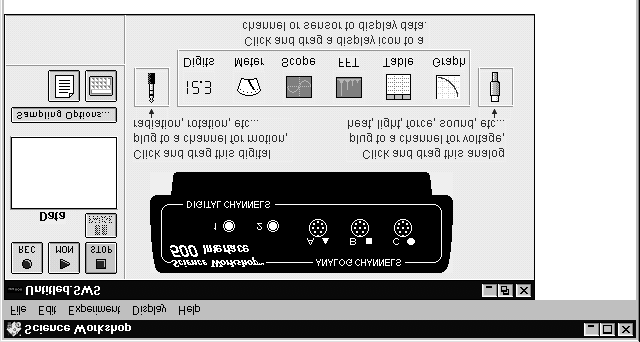 3. Ligue a ficha DIN do sensor de força (force sensor) à entrada analógica A da interface (fig. 2). 4. Abra o programa Science Workshop no computador. 5.