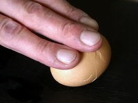 7. ovo e rolou sob os dedos sem pressionar