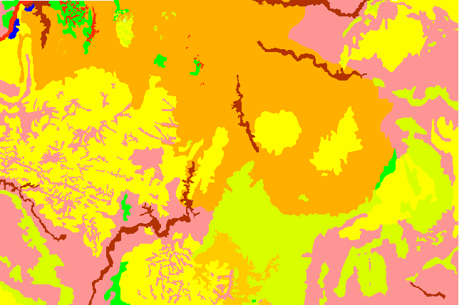 6 ilustra o caso em que um mapa Cadastral, associado a Objetos que representam unidades de paisagem, é usado para a geração de um mapa Temático de solos com base no atributo tipo de solo