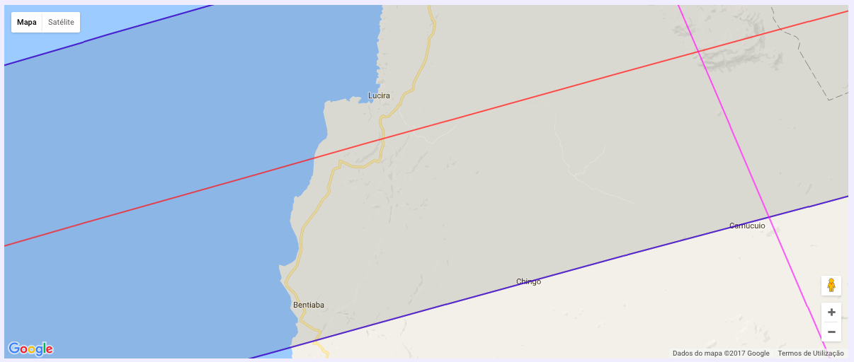 Long.: 12 24 1.8 E (12.4005 E) Duração da fase anular: 1m09.3s Magnitude: 0.991 Grau de Escuridão: 96.57% Início do eclipse parcial (C1) : 26/02/2017 16:15:20.3 32.9 268.