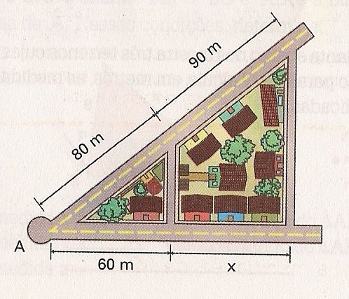 5) A figura ao lado indica três lotes de terreno com frente para a rua A e para rua B. as divisas dos lotes são perpendiculares à rua A.