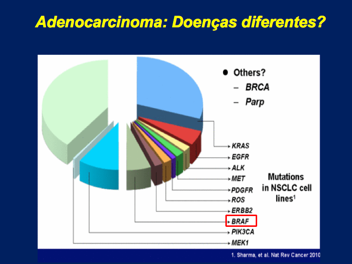 33 Figura 11 - Adenocarcinoma de CPNPC: Diferentes perfis moleculares e prognósticos Fonte: Sharma, Haber, Settleman (2010).