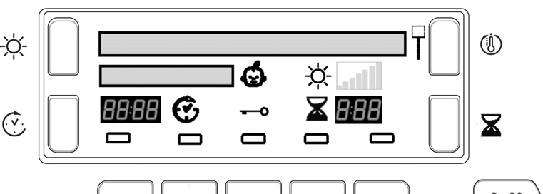 - Premere il pulsante On/Off per spegnere il display, quindi premere e tenere premuto tutti e 3 i tasti: Livello di calore, asciugatura temporizzata e livello di asciugatura per 5 secondi.