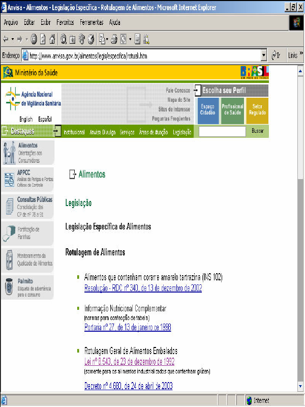 Visão Regulatória: Anvisa www.anvisa.gov.