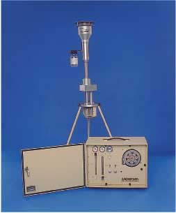 - Deposição em filtro. - Determinação massa depositada. Amostrador Dicotômico (PM10 e PM2,5) Opera a 16,7 lpm (1 m 3 /hora).