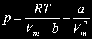 volume ocupado agora é menor que antes (V nb): b reflete forças microscópicas de repulsão b está relacionado ao volume molar do líquido ou sólido após a