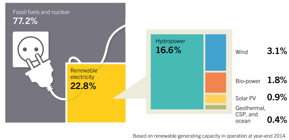 Participação das renováveis - mundo 4 Source: