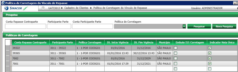 BROKERAGE E CORRESPONDENTE Cadastro de Clientes-> Política de