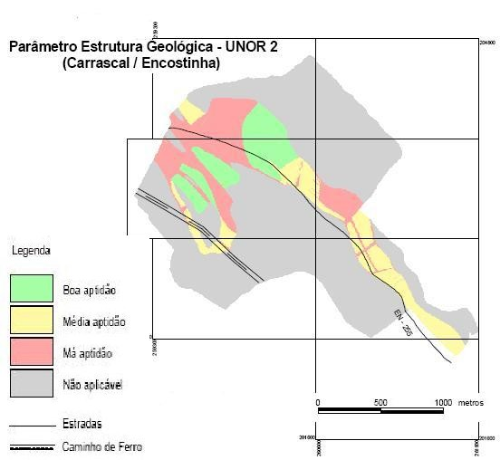 Figura 6 Indicador estrutura-geológica. UNOR 2 Borba. Adaptado de C. Vintém et al., 2003. 2.1.