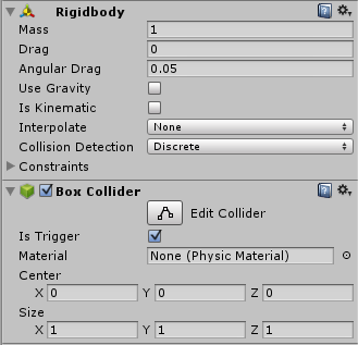 Component: Physics RigidBody Atribui elementos físicos a um objeto, como massa, gravidade, aceleração e atrito; Colisão Quando um objeto