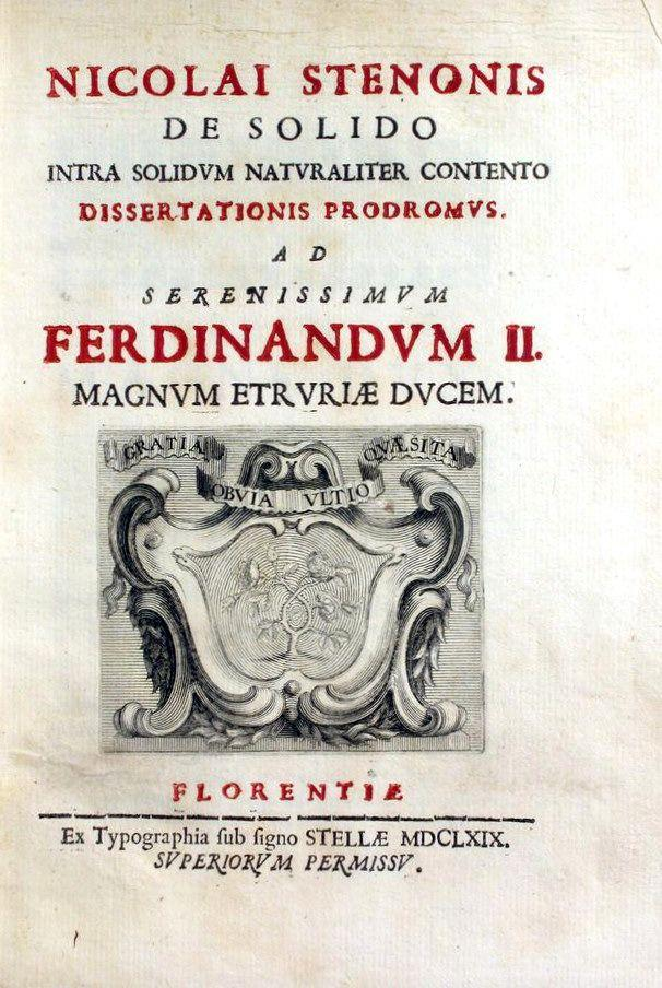 Nicolau Steno (Nils Stensen 1638-1686 Dinamarca) em sua obra Prodomus de 1669 estabeleceu os três princípios das sequencias sedimentares