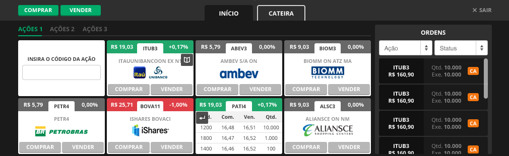 Abaixo você encontra um roteiro do Home Broker, para você conhecer como funciona a plataforma.