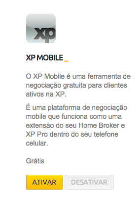 Capítulo 7 XP Mobile (Home Broker no seu celular) O XP Mobile é uma plataforma móvel indicada para o cliente que precisa de mobilidade na realização e acompanhamento de operações na Bolsa de Valores.