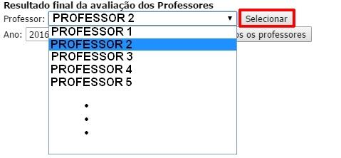 1.3. Visualizando o Resultado Final da Avaliação de um Professor, dado um Ano e um Semestre Passo 1 Voltando à Figura 2, note que no Menu Chefe de Departamento há uma opção Resultado final da