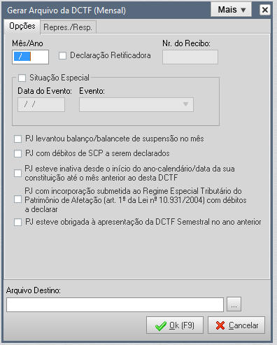 Importante: As opções de gerar registro de mapeamento e gerar as contas contábeis com seus respectivos vínculos somente devem ser marcadas quando a empresa estiver obrigada a recuperar a ECD e não