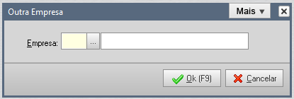 2 OUTRA EMPRESA Clique no menu Utilitários, opção Outra Empresa, para que seja exibida a figura a seguir;