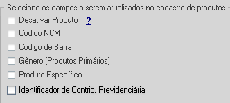 Selecione o(s) campo(s) que deseja atualizar.