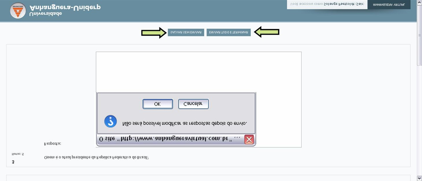 Na nova janela clique em terminar revisão Ferramenta Escolha Será