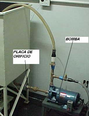 recirculação e uma placa de orifício calculada para produzir pressão próxima da pressão de vapor da água no interior do tubo, junto à sucção da bomba. (Figura 5).