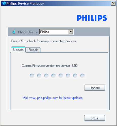 Instale o Philips Device Manager a partir do CD fornecido ou transfira a versão mais recente a partir de www.philips.com/support. 5.