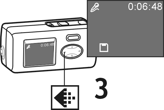 8 Português Manual do utilizador da câmara digital Gravação de clips com som 1. Retire a tampa da lente. 2.