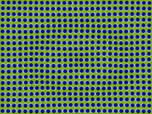 Uma ilusão de movimento é um tipo de ilusão de óptica na qual uma imagem estática parece estar movendo devido aos efeitos cognitivos de contrastes de cor interativos e de sua posição.