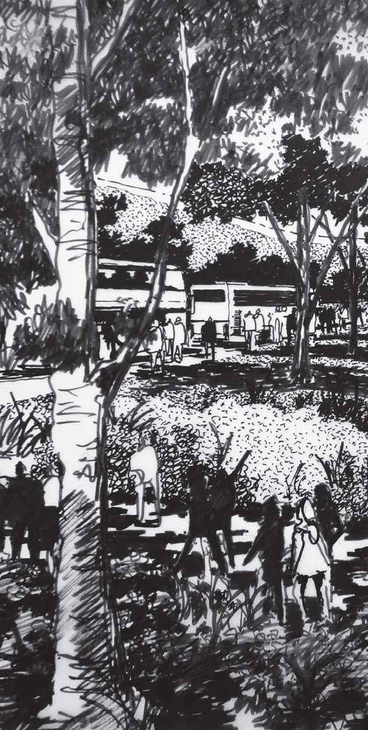 Desenho de Ricardo Guerra Flores (A3) para o projeto de Parque em